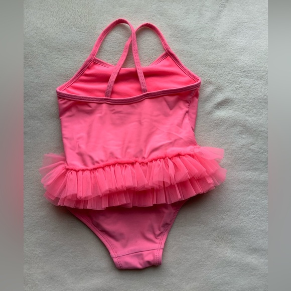 Toddler Girls One Piece Heart Tutu Bathing Suit 2T - Picture 2 of 3